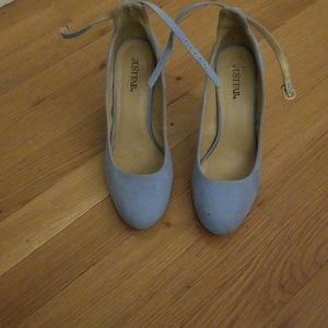 Just Fab Blue Suede Heels